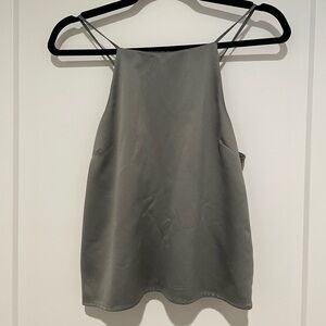 Dynamite, green satin blouse